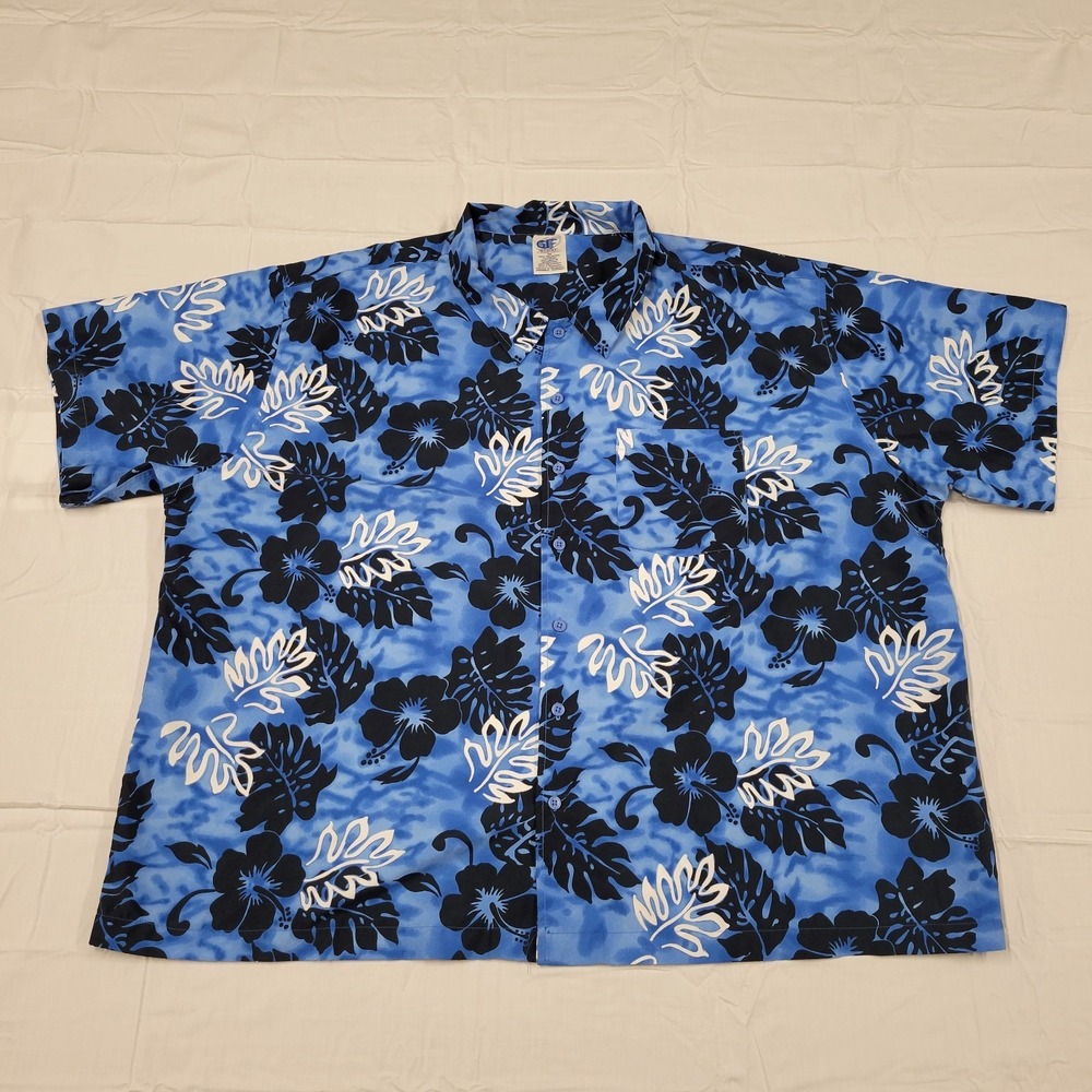 GF George Forman Sport blue Hawaiian‎ shirt size 3X